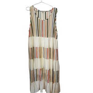 Kate and Sam dress tiered Striped Multicolor Sleeveless Dress size XXL
